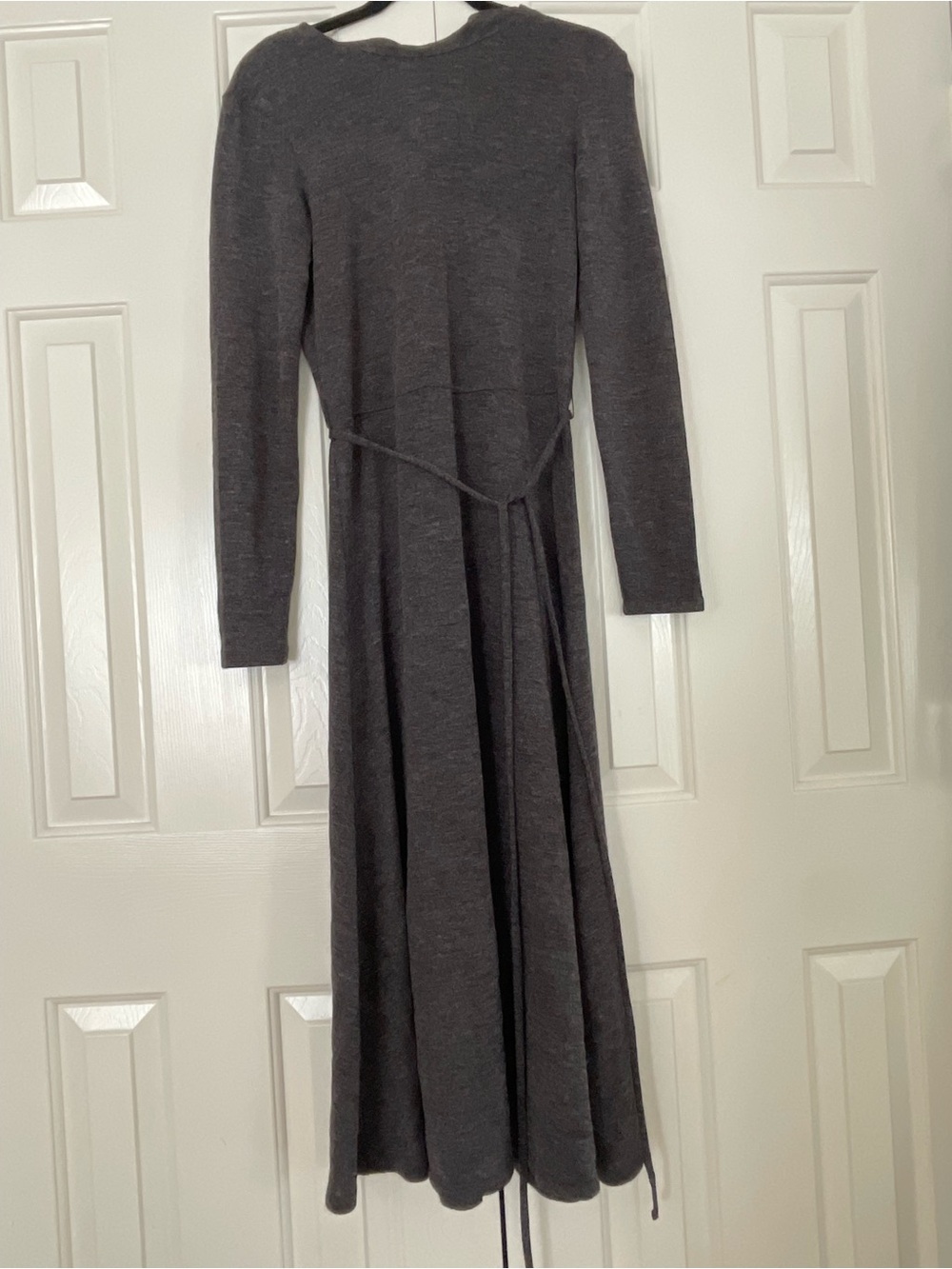 Zara Dark Charcoal Long Sleeve Knit Midi Dress